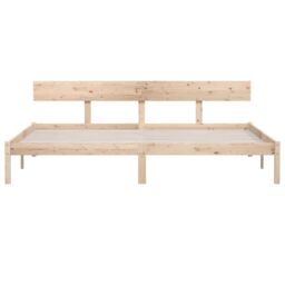 Berkfield Home Bed Frame Solid Wood Pine 180x200 cm Super King Size in Brown - thumbnail 4