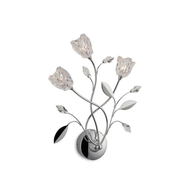 Netlighting Cindy 3 Light Indoor Wall Light Chrome Clear Glass G4 Bulb
