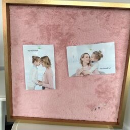 nielsen Memo Board with Fluffy Fabric Pin Board & Gold Frame in Pink - thumbnail 2
