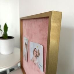 nielsen Memo Board with Fluffy Fabric Pin Board & Gold Frame in Pink - thumbnail 4