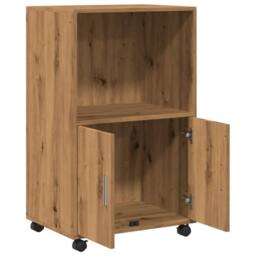 Berkfield Home Rolling¬†Cabinet Artisian Oak 55x40x91 cm Engineered Wood in Brown - Size: 55 x 40 x 91 cm - thumbnail 7