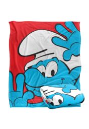 The Smurfs Closeup Silky Touch Super Soft Throw Blanket 152 X 127 cm in White - thumbnail 2