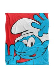 The Smurfs Closeup Silky Touch Super Soft Throw Blanket 152 X 127 cm in White - thumbnail 1