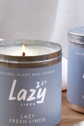 Lazy Linen Gold, Laziness & Myrrh Candle Metal Tin Refills Twin Pack in Light Blue - thumbnail 2