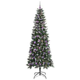 Berkfield Home Elegant Artificial Christmas Tree with 300 LEDs Green 96 x 96 x 240 cm - thumbnail 1