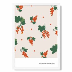ARTZE Orange & Green Fruit Flower Market Minimalist Framed Print SIZE: A3 with White Frame - Size: A4 - thumbnail 1