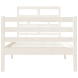 Berkfield Home Bed Frame White 90x190 cm Single Solid Wood - thumbnail 4