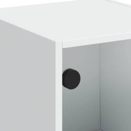 Berkfield Home Highboard with Glass Doors White 35x37x109 cm - Size: 35 x 37 x 109 cm - thumbnail 9