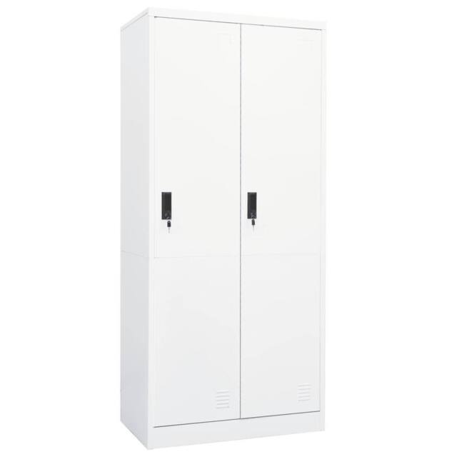 Berkfield Home Wardrobe White 80x50x180 cm Steel - Size: 80 x 50 x 180 cm - image 1