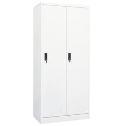 Berkfield Home Wardrobe White 80x50x180 cm Steel - Size: 80 x 50 x 180 cm - thumbnail 1