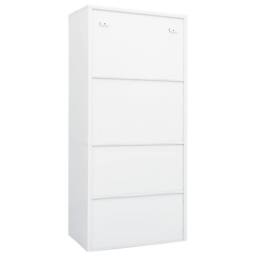 Berkfield Home Wardrobe White 80x50x180 cm Steel - Size: 80 x 50 x 180 cm - thumbnail 4