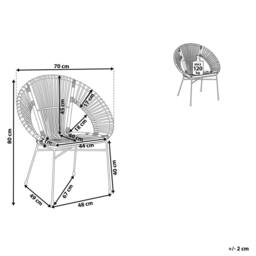 Wyld and Coco Acapulco Rattan Armchair Brown Wicker with Black Metal Legs - thumbnail 4