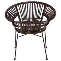Wyld and Coco Acapulco Rattan Armchair Brown Wicker with Black Metal Legs - thumbnail 6