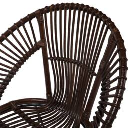 Wyld and Coco Acapulco Rattan Armchair Brown Wicker with Black Metal Legs - thumbnail 8