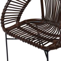 Wyld and Coco Acapulco Rattan Armchair Brown Wicker with Black Metal Legs - thumbnail 9