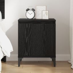 Berkfield Home Black Oak Nightstand Black oak Engineered wood 40 x 30 x 50 cm - thumbnail 4