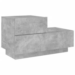 Berkfield Home Bedside Cabinet with LED Lights Concrete Grey 70x36x40.5 cm - thumbnail 5