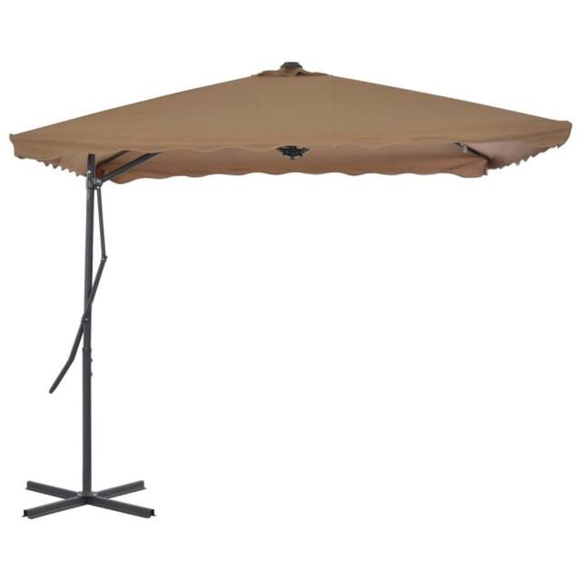 Berkfield Home Outdoor Parasol with Steel Pole 250x250 cm Taupe - image 1