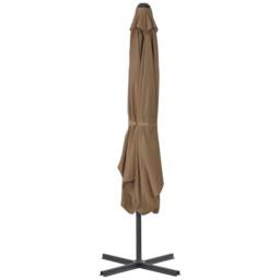 Berkfield Home Outdoor Parasol with Steel Pole 250x250 cm Taupe - thumbnail 4