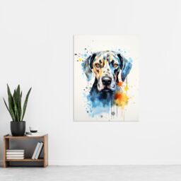 "Artery8 Wall Art Print Great Dane Lovers Gift Watercolour Pet Portrait Painting Artwork Poster - Size: W18"" x H24""" - thumbnail 4