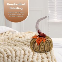 Marco Paul 13cm Green Plush Pumpkin Soft Fabric Autumn Decoration for Halloween & Seasonal Displays - thumbnail 7