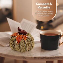 Marco Paul 13cm Green Plush Pumpkin Soft Fabric Autumn Decoration for Halloween & Seasonal Displays - thumbnail 9