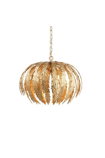 Netlighting Delphine Floral Leaves 3 Light Spherical Pendant Gold Paint E14 - image 1