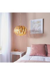 Netlighting Delphine Floral Leaves 3 Light Spherical Pendant Gold Paint E14 - thumbnail 3