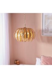 Netlighting Delphine Floral Leaves 3 Light Spherical Pendant Gold Paint E14 - thumbnail 2