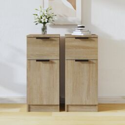Berkfield Home Sideboards 2 pcs Sonoma Oak 30x30x70 cm Engineered Wood in Brown - Size: 30 x 30 x 70 cm - thumbnail 1