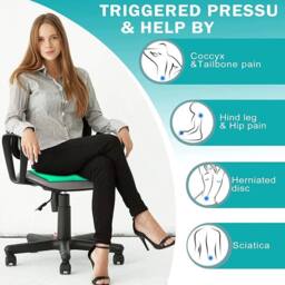 NESTLUNE el Seat Cushion Pain Pressure Relief Office Car in Green - Size: 120 cm x 135 cm - thumbnail 4