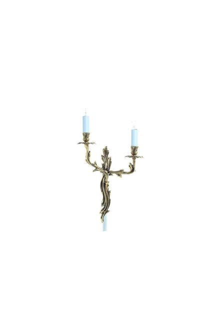 Netlighting Louis Polished Brass Candle Wall Lamp in Yellow