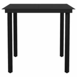 Berkfield Home 5 Piece Garden Dining Set Black Poly Rattan Glass - thumbnail 7