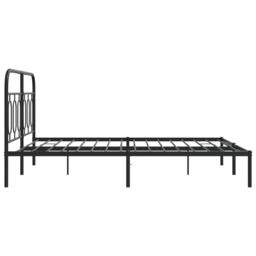 Berkfield Home Metal Bed Frame without Mattress with Headboard Black 150x200cm - Size: 150x200 cm - thumbnail 5