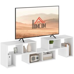 HOMCOM TV Unit for TVs up to 75 Inches, Free Combination TV Stand in White - thumbnail 2
