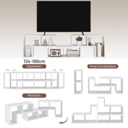 HOMCOM TV Unit for TVs up to 75 Inches, Free Combination TV Stand in White - thumbnail 4