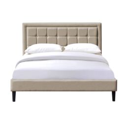 Comfy Living Ltd Fabric Bedframe With Buttoned Headboard in Light Stone - Size: Single - thumbnail 2