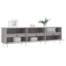 Berkfield Home TV Cabinet Grey Sonoma 150x30x44.5 cm Engineered Wood - thumbnail 4