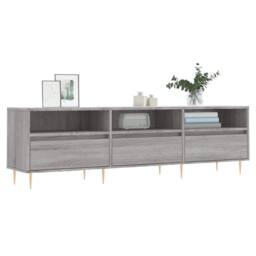 Berkfield Home TV Cabinet Grey Sonoma 150x30x44.5 cm Engineered Wood - thumbnail 3