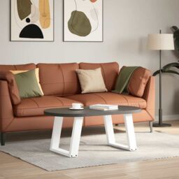 Berkfield Home Coffee Table Legs U-Shaped 2 pcs White 50x(42-43) cm Steel - thumbnail 3