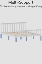 HD Designs Milan Single Double King Wooden Bed Frame High Foot Bedroom Furniture in White - thumbnail 6