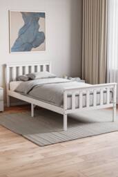 HD Designs Milan Single Double King Wooden Bed Frame High Foot Bedroom Furniture in White - thumbnail 2