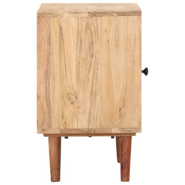 Berkfield Home Durable Bedside Cabinet 40x30x50 cm Solid Acacia Wood in Beige - Size: 40 x 30 x 50 cm - image 1