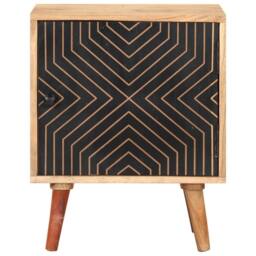 Berkfield Home Durable Bedside Cabinet 40x30x50 cm Solid Acacia Wood in Beige - Size: 40 x 30 x 50 cm - thumbnail 3