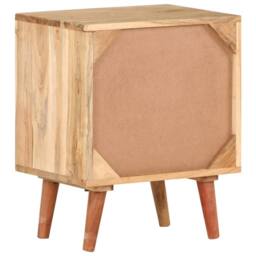 Berkfield Home Durable Bedside Cabinet 40x30x50 cm Solid Acacia Wood in Beige - Size: 40 x 30 x 50 cm - thumbnail 4