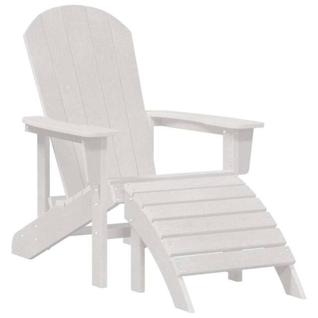 Berkfield Home Adirondack Chair with Footrest White HDPE - image 1