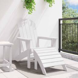 Berkfield Home Adirondack Chair with Footrest White HDPE - thumbnail 3