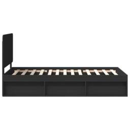 Berkfield Home Bed Frame with Headboard Black 90 x 200 cm Solid Pine Wood - thumbnail 8