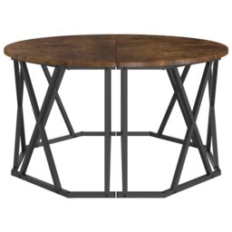 Berkfield Home Coffee Table - Smoked Oak, 80x80x42 cm, Made from Engineered Wood in Brown - Size: 80 x 80 x 42 cm - thumbnail 6