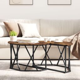 Berkfield Home Coffee Table - Smoked Oak, 80x80x42 cm, Made from Engineered Wood in Brown - Size: 80 x 80 x 42 cm - thumbnail 4